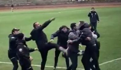 Yalova’da kulüp başkanı, sahaya girerek saldırdığı rakip futbolcu ile barıştı