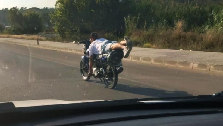 Muğla’da motosiklet üzerinde yatarak sürüş pahalıya patladı