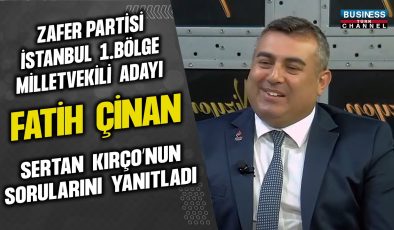 ZAFER PARTİSİ İSTANBUL 1. BÖLGE MİLLETVEKİLİ ADAYI FATİH ÇİNAN SERTAN KIRÇO’NUN SORUALRINI YANITLADI